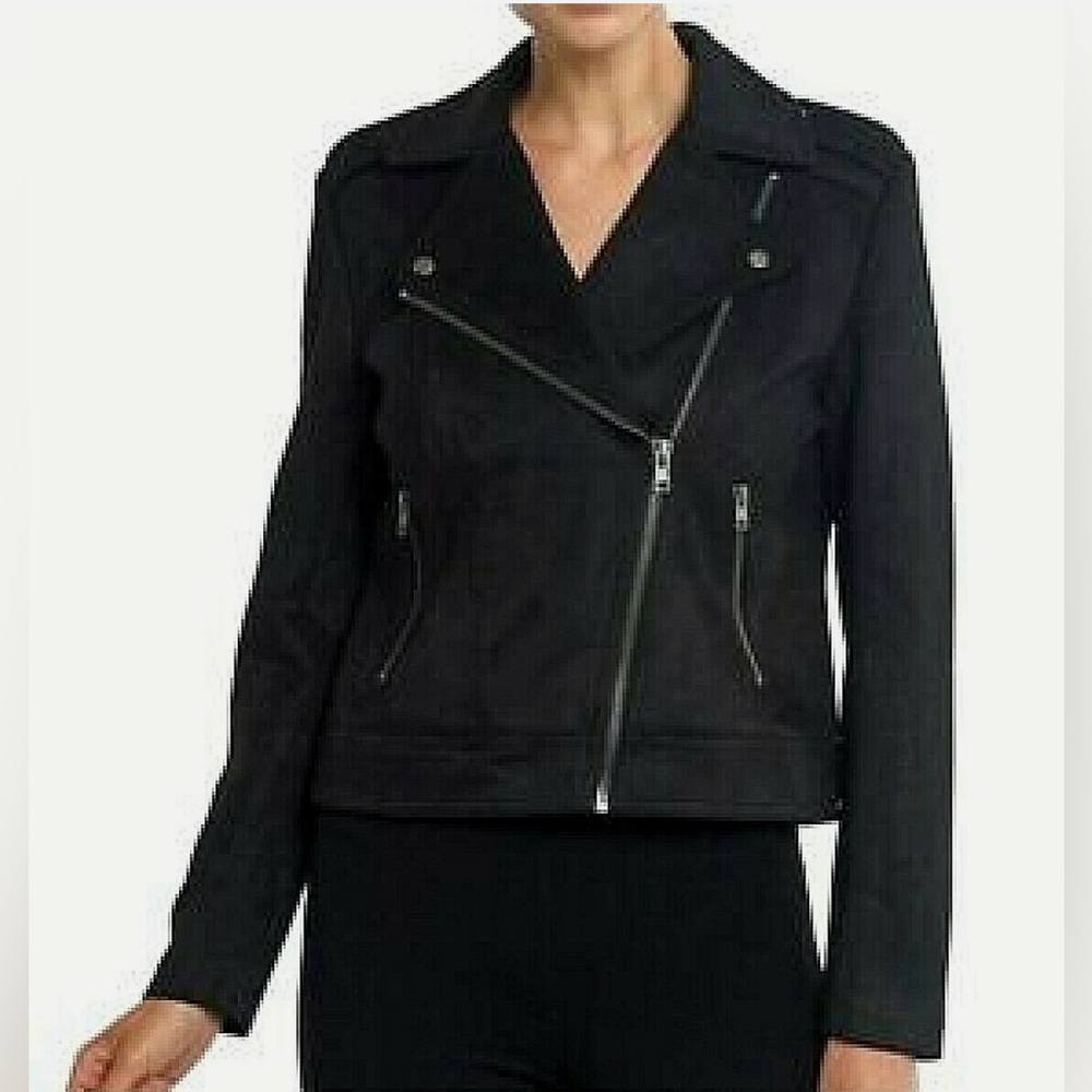 Philosophy Faux Suede Leather Zip Up Moto Jacket Size Small